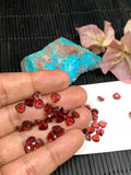 Garnet Faceted Heart stone 6x6 mm size - Code #G5 -Garnet Cut Stone -Natural Garnet Loose Stone - AAA Quality Stones- Pack of 8 Pieces