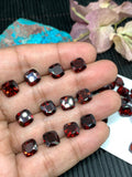 Garnet Cushion Faceted 8x8 mm- Code #G15 - Garnet Square Cut - Garnet Loose Stone - AAA Quality Stones- Pack of 2 Pieces