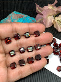 Garnet Cushion Faceted 8x8 mm- Code #G15 - Garnet Square Cut - Garnet Loose Stone - AAA Quality Stones- Pack of 2 Pieces