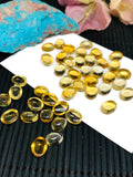 5 Pcs Citrine Cabochon 7x9 mm size  AA Quality Code #C2 Citrine Oval Cabochons - Natural Citrine Cabs- (Pack of 5 Pieces)