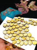4 Pcs Citrine Cabochon 8x10 mm size AA Quality Code #C3 - Citrine Oval Cabochons - Natural Citrine Cabs- (Pack of 4 Pcs)