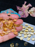 4 Pcs Citrine Cabochon 8x10 mm size AA Quality Code #C3 - Citrine Oval Cabochons - Natural Citrine Cabs- (Pack of 4 Pcs)