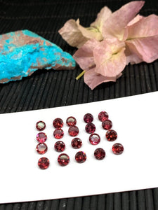 5MM Rhodolite Garnet Round Faceted - Code #G17 -Garnet Cut Stone -Natural Garnet Loose Stone - AAA Quality Stones- pack of 8 Pcs