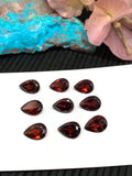 Garnet Pear Faceted 7X9 mm size Cut stone - - Natural Garnet Loose Stone - AAA Quality Stones-