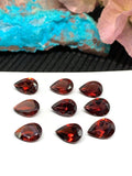 Garnet Pear Faceted 7x9 mm size Cut Stone - Code #G25 - Pack of 4 pcs -Natural Garnet Loose Stone - AAA Quality Stones