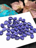 4 Pcs Iolite Oval Cabochon 6x8mm size Code #i17 Blue Color- AAA Quality  Natural Iolite Cabs -Iolite Loose Stones  (Pack of 4 Pieces )