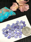 4 Pcs Iolite Oval Cabochon 7x9 mm size Light violet Color- AA Quality Natural Iolite Cabs (Pack of 4 Pieces )