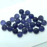 4MM Iolite smooth round cabs, natural gemstone cabochon . loose stone cabs (pack of 8 Pc )