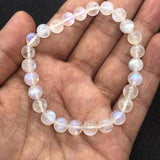 Moonstone Round 7M Bracelet , Top Quality Perfect shape . Yellow and Blue Fire AAA Grade .Video available , 11 gram