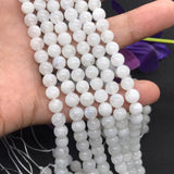 Moonstone 6MM Round Beads - Rainbow Moonstone beads, Length 16" and AA Quality -Origin India .Fine quality and perfect round with blue flash