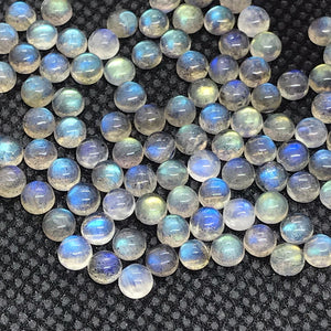 4MM Labradorite  Round Cabs. Natural Blue Fire Cabs , Gemstone cabs pack of 10 pc , Gemstone cabs