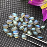 Labradorite Pear 5X8 MM Cabs. Natural Blue Fire Cabs , Gemstone cabs pack of 8 pc , Gemstone cabs