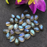 Labradorite Pear 5X8 MM  Cabs. Natural Blue Fire Cabs , Gemstone cabs pack of 8 pc , Gemstone cabs