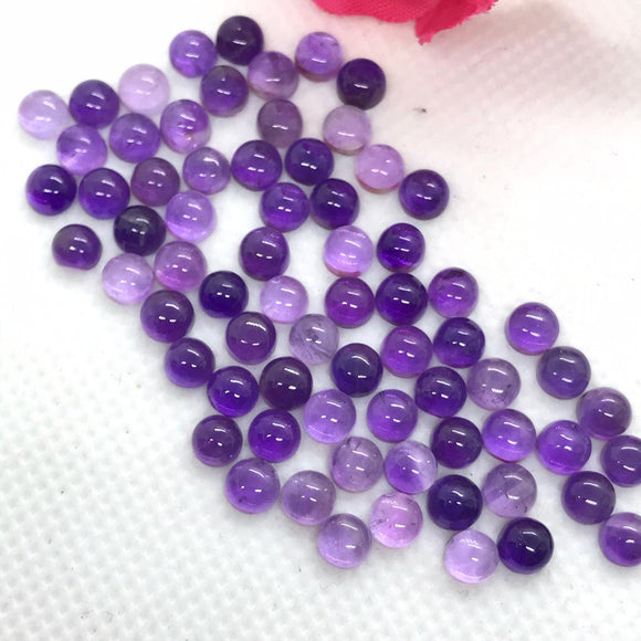 Amethyst 5MM Cabs ,AA Quality Pack of 10 Pieces , African Amethyst cabochon , Loose stone . purple Amethyst cabs