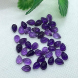 Amethyst 4X6 MM Cabs , Pack of 8 Pieces , AAA Quality Cabochons , African Amethyst cabochon , Loose stone . purple Amethyst Pear cabs