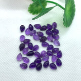 Amethyst 4X6 MM Cabs , Pack of 8 Pieces , AAA Quality Cabochons , African Amethyst cabochon , Loose stone . purple Amethyst Pear cabs