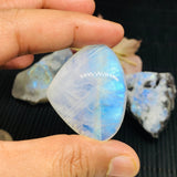 Moonstone Cabochon 41X33 mm Size Code S286 Weight 18.85 gm AAA Quality - Natural Rainbow Moonstone Cabochon Origin India