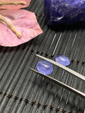 Matching Pair Tanzanite Cabochon 6x8 mm Calibrated Size Code #T58 Weight 3.5 carat -Good Quality Natural Tanzanite Cabs