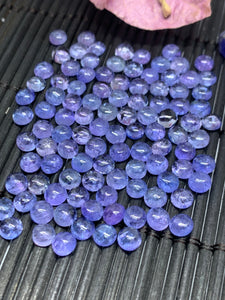 8Pc Tanzanite 4MM Cabochon Round-Good Quality Natural Tanzanite Round Cabs, Origin Tanzania