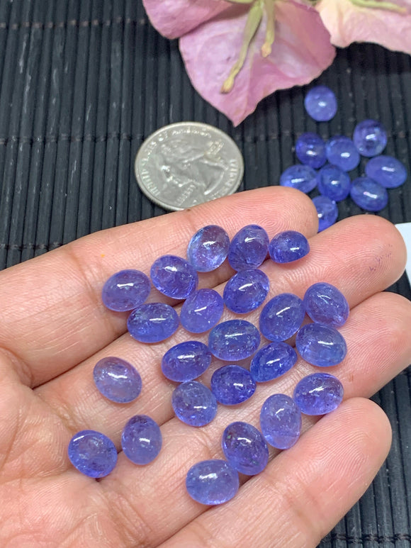 Tanzanite Cabochon Oval 7x9 mm Calibrated Size Code #T73 -Good Quality Natural Tanzanite Cabs- Tanzanite Loose Stones