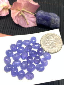 Tanzanite Cabochon Oval 7x9 mm Calibrated Size Code #T77 -AAA Quality Natural Tanzanite Cabs- Tanzanite Medium Purple Color