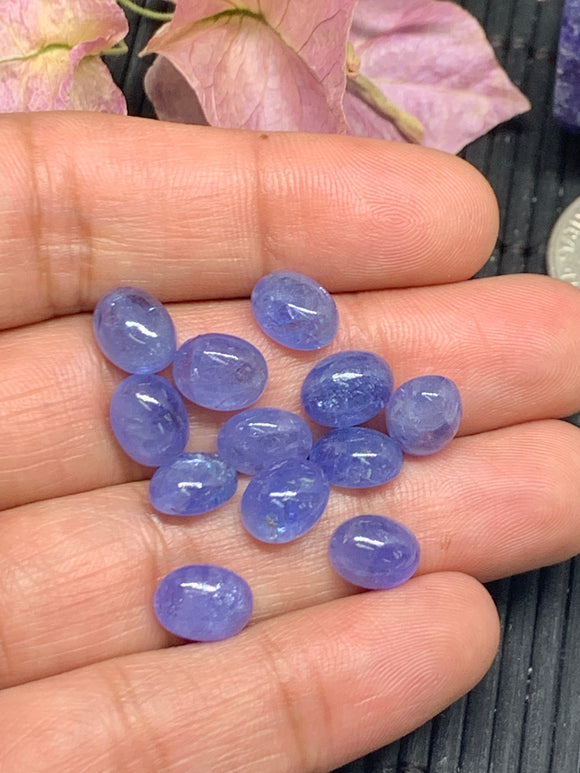 Tanzanite Cabochon Oval 7x9 mm Calibrated Size Code #T78 -AAA Quality Natural Tanzanite Cabs- Tanzanite  Purple Color