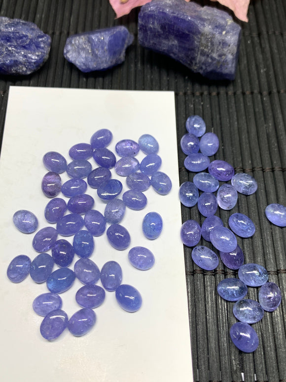 Tanzanite Cabochon Oval 6x8 mm Calibrated Size Code #T94 Weight 12 carat -AAA Quality Natural Tanzanite Cabs