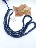 Blue Sapphire Faceted Roundel 3-6 MM Size Code #S6 Length 16 Inch- AA Quality - Burma sapphire . Natural Blue sapphire