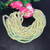 Ethiopian Opal Roundel Beads 4-6MM size, 16 Inch Strand, AAA Quality,- Ethiopian opal Roundel , code #6 , Video Available.