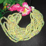Ethiopian Opal Roundel Beads 4-6MM size, 16 Inch Strand, AAA Quality,- Ethiopian opal Roundel , code #6 , Video Available.