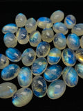 4 Pcs Moonstone Oval Cabochon 10x14 mm - Code #MM2 Calibrated Size Pack of 4 Pcs. AAA+ Quality- Rainbow Moonstone Cabochon- Blue Fire