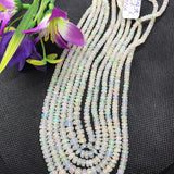 Ethiopian Opal Roundel Beads 4-6MM size, 16 Inch Strand, AAA Quality,- Ethiopian opal Roundel , code #8 , Video Available.