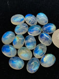 2 Pcs Moonstone Oval Cabochon 12X16 mm Code #MM4 size Rianbow Moonstone Oval Cabs , Pack of 2Pcs. AAA+ Quality Cabochon