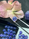 6mm Tanzanite Cabochon Round Calibrated Size Code #T129 -4A Quality Natural Tanzanite Cabs- Light Purple Color Tanzanites