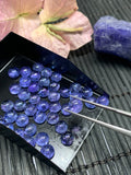 6mm Tanzanite Cabochon Round Calibrated Size Code #T129 -4A Quality Natural Tanzanite Cabs- Light Purple Color Tanzanites