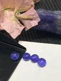 Pack of 4 Pcs 7mm Tanzanite Cabochon Round Calibrated, Quality Natural Tanzanite Cabs- Dark Blue Color Tanzanite