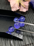 9mm Tanzanite Cabochon Round Calibrated Size Code #T140 -4A Quality Natural Tanzanite Cabs- Medium Purple Color Tanzanites (1 Piece))