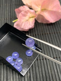 Pack of 2 pcs 7mm Tanzanite Cabochon Round Calibrated Size Code #T193 -AAA Quality Natural Tanzanite Cabs- Tanzanite loose stone