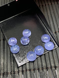 Pack of 2 pcs 7mm Tanzanite Cabochon Round Calibrated Size Code #T194 -AAA Quality Natural Tanzanite Cabs- Tanzanite loose stone