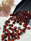 Garnet Round Faceted 7 mm size Height 4.5 mm Code #G27 Pack of 4 Pcs -Garnet Cut Stone -Natural Garnet Loose Stone - AAA Quality Stones