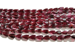 Garnet Faceted Pyramid shape , Size Approx 4x6MM- LENGTH 14 Inch1