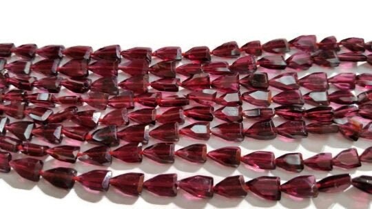 Garnet Faceted Pyramid shape , Size Approx 4x6MM- LENGTH 14 Inch1