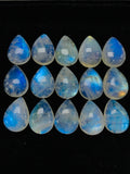 7X10 mm Moonstone Pear Cabochon Pack of 6 Pcs AAA Quality -Rainbow Moonstone Cabochon-Natural Untreated