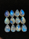 9x13 mm Moonstone Pear Cabochon Pack of 4 Pcs Code #MM10 AAA+ Quality -Rainbow Moonstone Cabochon-Natural Untreated