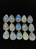 10x14 Rainbow Moonstone Pear Cabs- Pack of 4 Pc. AAA Quality Cabochons , origin India . Good Quality cabs