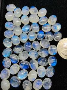 Moonstone 9X11 MM  Oval Cabochon  Pack of 4 Pcs. AAA Quality Good Quality Moonstone , Origin India , Moonstone Oval Cabs