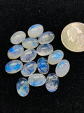 Moonstone 9X13 MM Cabochon Rainbow Moonstone Oval Cabs , Pack of 4 Pcs. AAA Good Quality Moonstone