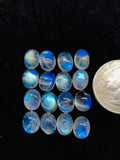 7x9 mm Moonstone Oval Cabochon Pack of 4 Pcs Code #MM16 AAAA Quality -Rainbow Moonstone Cabochon-Natural Untreated