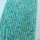 Peruvian Opal Faceted Rondelles 4 mm size, Super Quality , Natural Peruvian Opal beads- length 13.5 inch