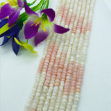 Peruvian shaded Pink Opal Faceted Rondelles 4.5-5MM mm size, Super Quality , Natural Peruvian Opal beads